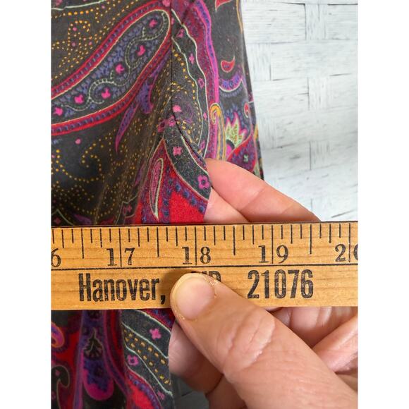 Lafayette 148 womens long sleeve T shirt Paisley cozycore feminine colorful soft - Picture 7 of 9